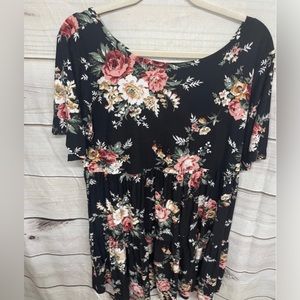 Black Floral Dress (XXL)
